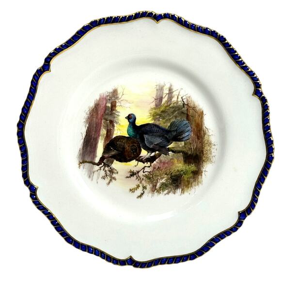 Antique Royal Worcester 1898 George Johnson Hand Painted Game Bird China-17 Pcs - Picture 10 of 16